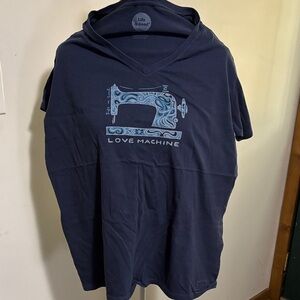 Life Is Good Navy 'Love Machine' Graphic V-neck Tee